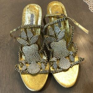 Vintage Y2K Rhinestone Floral Pump Platform Stiletto Cocktail Formal Heels